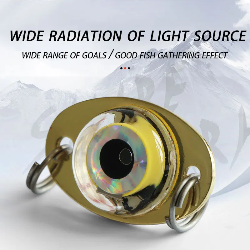 Customized LED Mini Fisheye Light Squid Trap Lure Deep Drop Underwater Eye Shape Fishing Light for Attracting Flashing Lamp