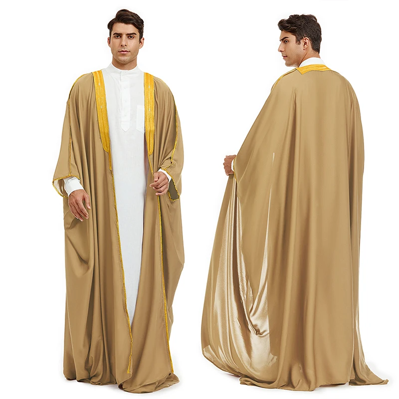 Wholesale Men’s Bisht Arabic Cloak - Islamic Dubai Abaya for Eid ...