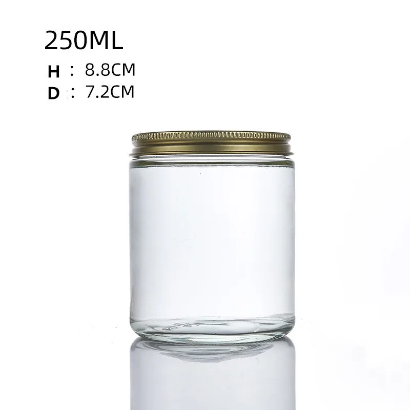 8oz 250ml Amber Candle Glass Jar with Aluminum Lid for scented candle  making factory and manufacturers