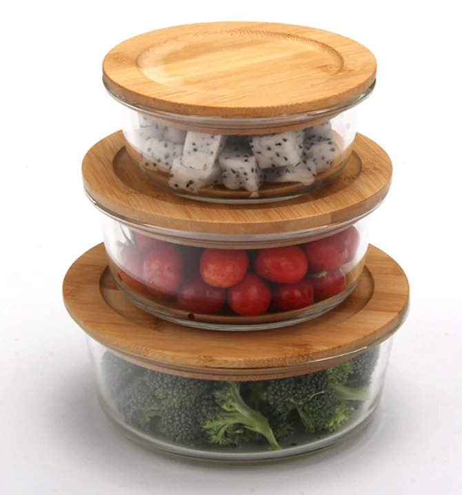 Minimalist Kitchen Food Storage Container Set 10 Piece Transparent Glass Organizers with Lids Safe Accessory