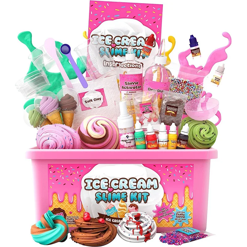 LZY1001  Ice Cream DIY Slime Kit-Educational Fluffy Slime Kit for Kids