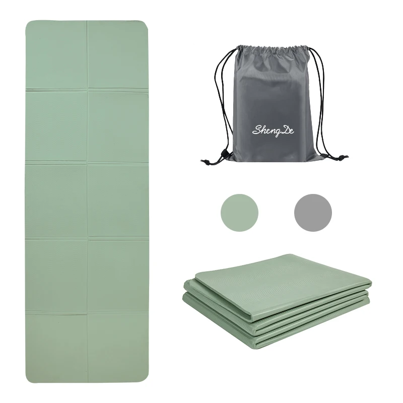 Oem Travel Pilates Non Slip Promotion Gymnastic Fitness Foldable TPE Yoga Mat For Gym Yoga Studio