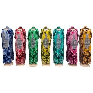 Wholesale New Fashion Summer Loose Casual Muslim Print Large Size Round Neck Dress