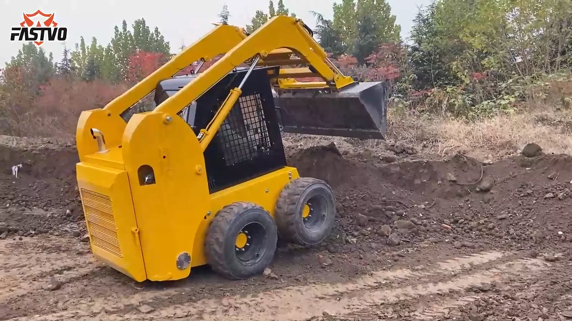 Fastvo Sp12 Hydraulic Joystick Control Skid Steer Loader With Bucket