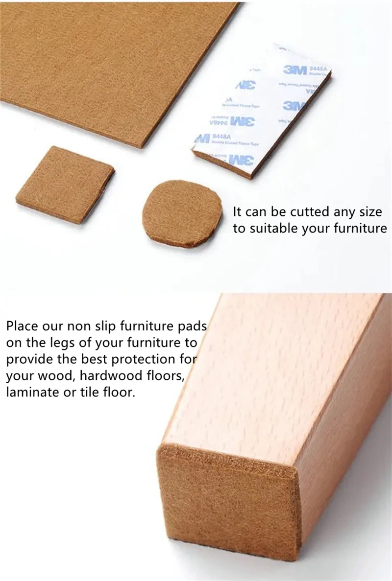 Customized Self-Adhesive Anti-Slip Furniture Pads Non-Slip Chair Leg Floor Protection Rubber Foot Pads for Chairs
