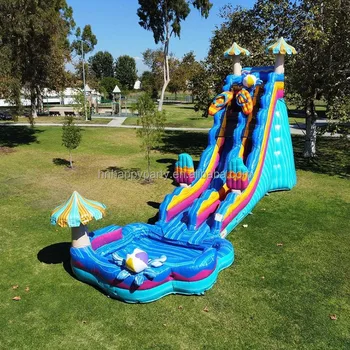 Lepai outdoor commercial PVC inflatable water slide park with blower in sale