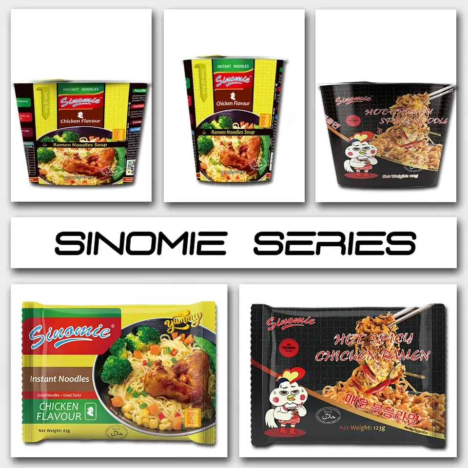 Sinomie Chinese Manufacturing Oem Halal Noodle Instant Soup 24 Cups of  in a Full Cup Instant Noodles