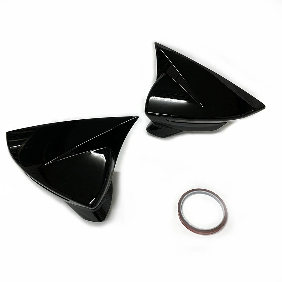 product black mirror cover for seat leon 2013   2020 car side rearview mirror cover abs accessories for 2014 2015 2016 2017 2018 2019-5