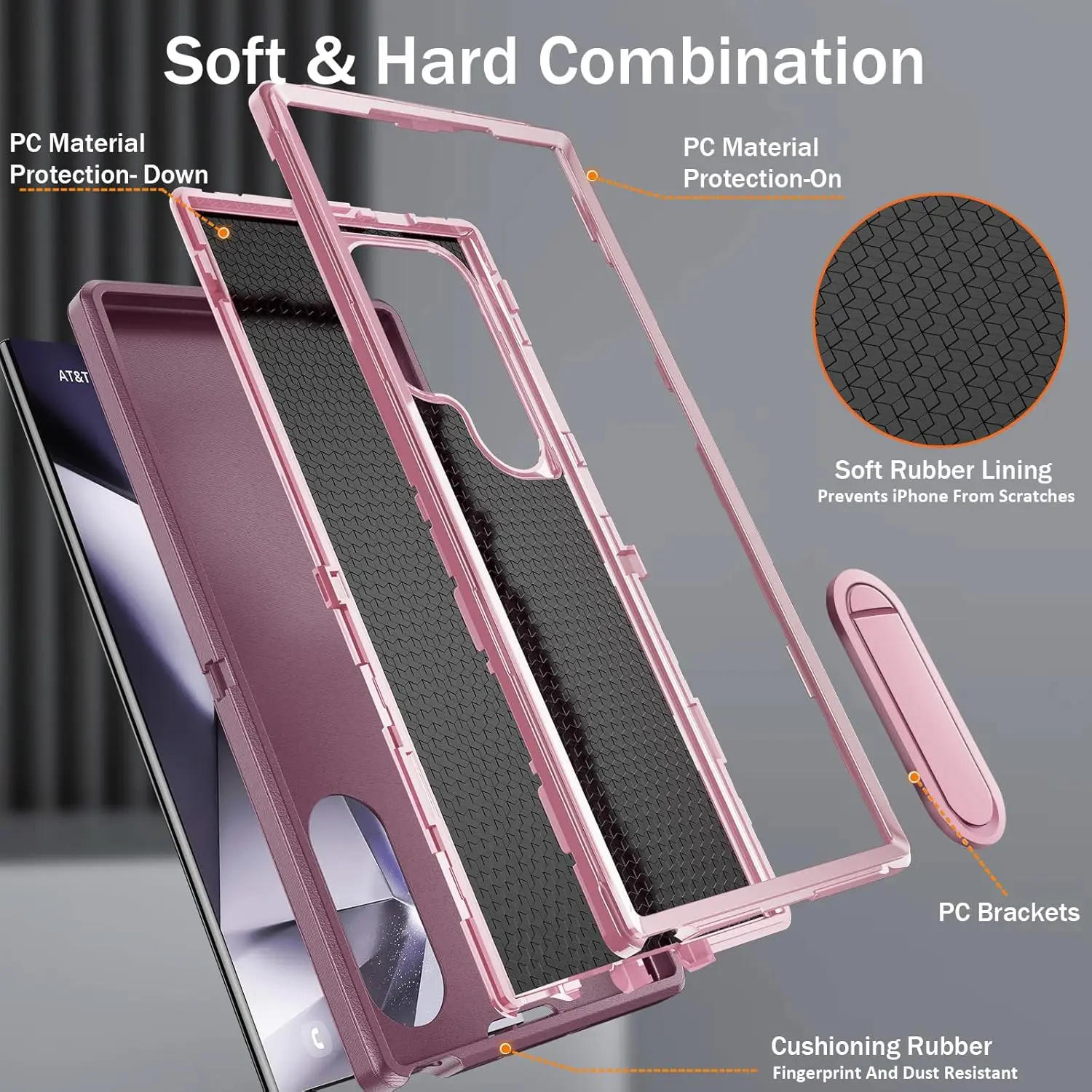 Cover for Samsung Galaxy S24 Ultra Phone Case with Built in Kickstand Shockproof Heavy Duty Phone Cases with Holders details