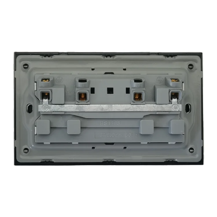 VNX Luxury Uk Electrical Wall Socket Double 13a Multi Switched Socket Silver Brush Meteor Rain Series Wall Switch Socket