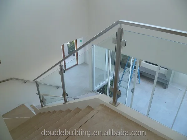 Hot Sale Stainless Steel Satin Finish Baluster Glass Design Railings Stairs/Balcony Glass Banister manufacture