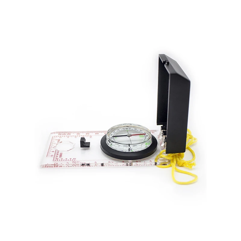 Portable Mini Acrylic Base Plate Compass Handy Handheld Map Ruler Mirror Sports Navigation Guide Perfect Hike Companion Pointer