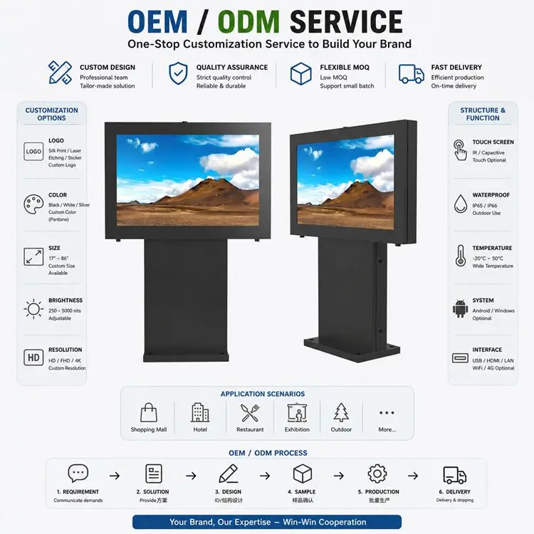 OEM ODM Outdoor Digital LCD Screen