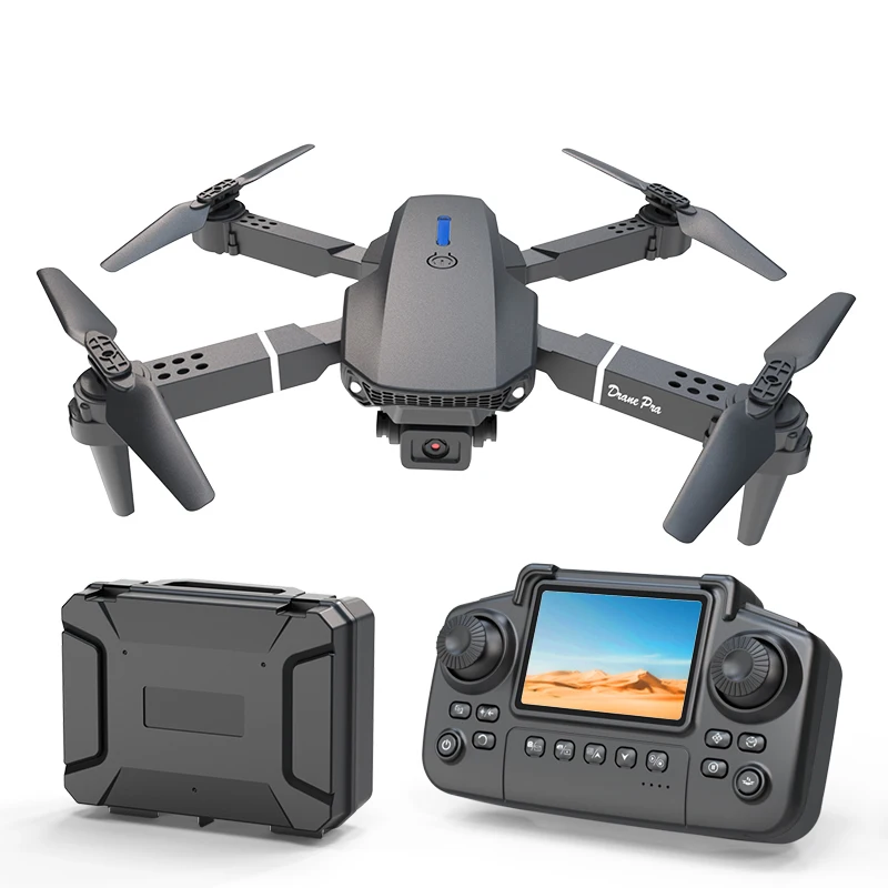Dron controlado por micro remoto E88 con plegable con pantalla