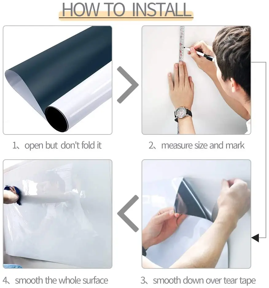 Self Adhesive Whiteboard Vinyl Waterproof Dry Erase Whiteboard