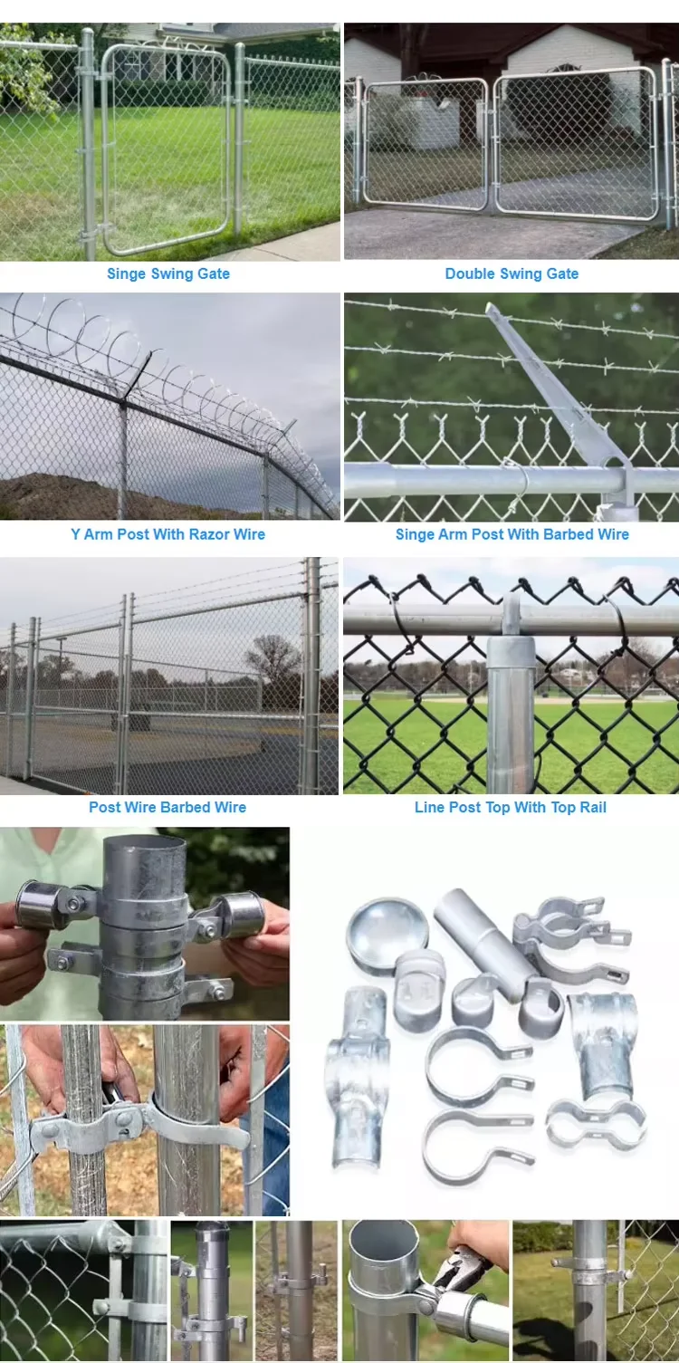 3mm Wire 50X50mm Diamond Mesh Galvanized Steel Temporary Chain Link Fence/Cyclone Fence