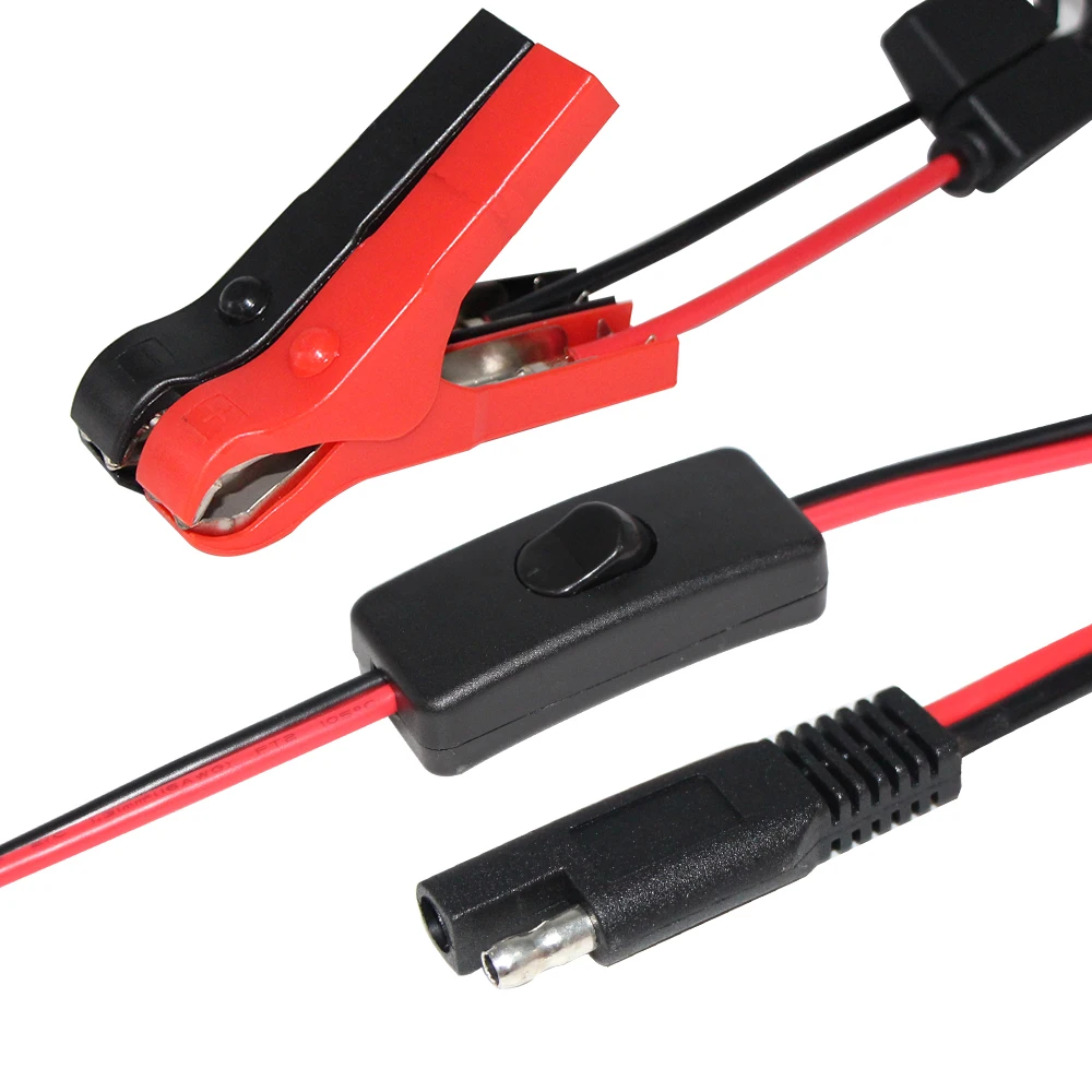 1.5M SAE quick disconnect connector plug to alligator crocodile clips charging cable car battery power cord