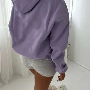 High Quality Sports Outfit Lavender Women Hoodies 1pc Heavyweight Long Sleeve Thick Pullover Ropa Deportiva Mujer