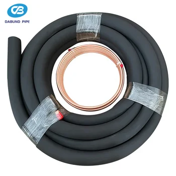 3/4+3/8 Black Rubber Cooper Line Set With Air Condition Copper Pipe