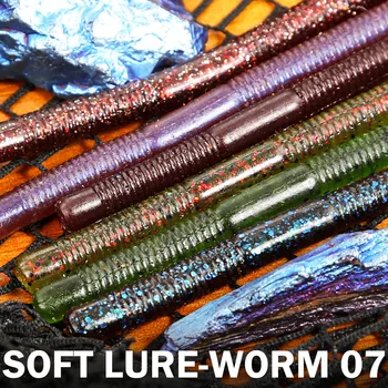 Slow-Sinking Mealworm Lure Stainless Steel Soft Bait Long-Range Sea Fishing Bionic Artificial Bait for Black Bass 8-Piece Pack – Soft Lure – view 5