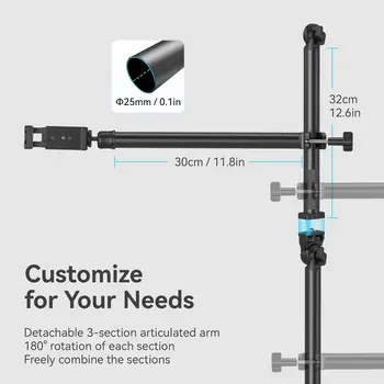 SmallRig Overhead Camera Mount, Camera Desk Mount Stand with Flexible Arm, for Photography Videography Live Stream - 4456 detail image