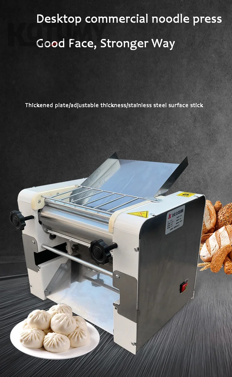 Commercial Desktop Automatic All-in-One Dough Sheeter Electric Dumpling Noodle Pressing Machine with Kneading Cutting Features