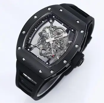 Unisex Luxury RM 2024 Watch Super Quality 5A BBR Factory V3 RMUL2 Integrated ETA RM055 Black Ceramic Stainless Hidden Tonneau