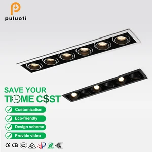 PULUOTI Modern 30W 48W 60W LED Spotlights Anti-Glare MR16/GU10 Aluminum Recessed Ceiling Downlights with 10 Years Warranty White