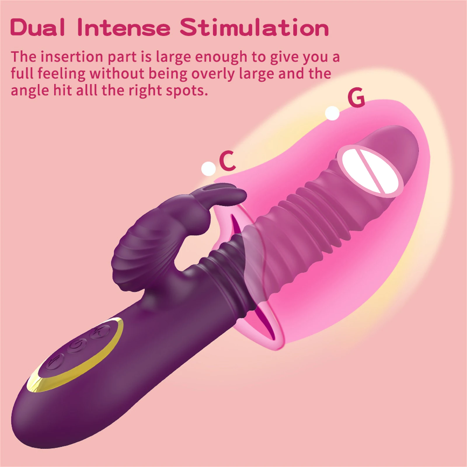 Usting Rabbit Vibrator Triple Action G Spot Vibrator with Independent Clitoral Stimulator and Patterns Waterproof Rechargeable