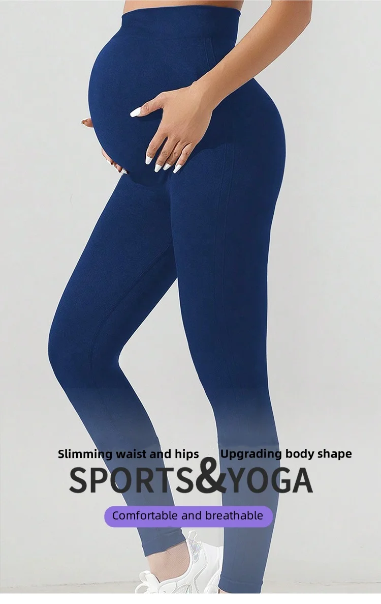 product 2024 training pregnant yoga wear fitness yoga pants seamless high waist women scrunch workout maternity seamless yoga leggings-53