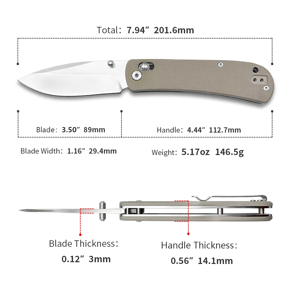 Santin Folding Knife D2 AUS-8 Steel Blade G10 Handle Self-Defense Folding Knife Stainless Steel OEM Customizable for Camping Use