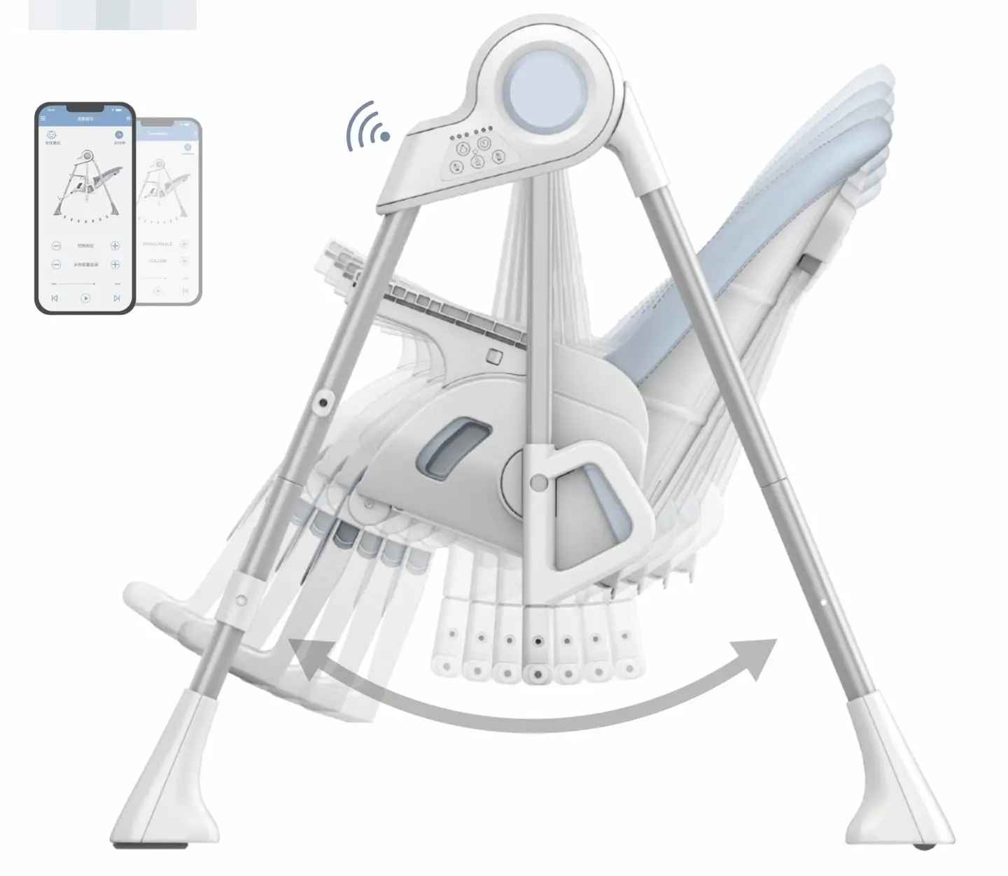 Modern Intelligent 2-in-1 Dining Chair Foldable Swing High Chair for Baby EN & ASTM Approved for Kitchen Dining & Baby Nursing