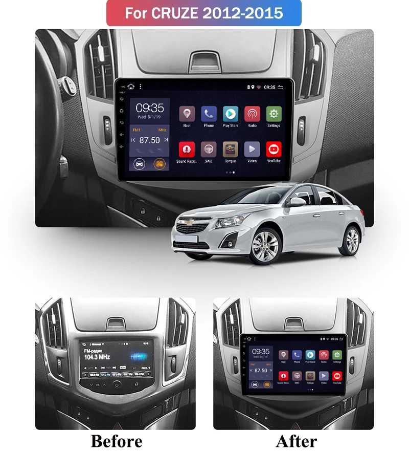RDS 9 Inch 8 Cores Android 11 Car Radio Dvd Multimedia Player Video Stereo Navigation Audio System for Chevrolet Cruze 2012-2015