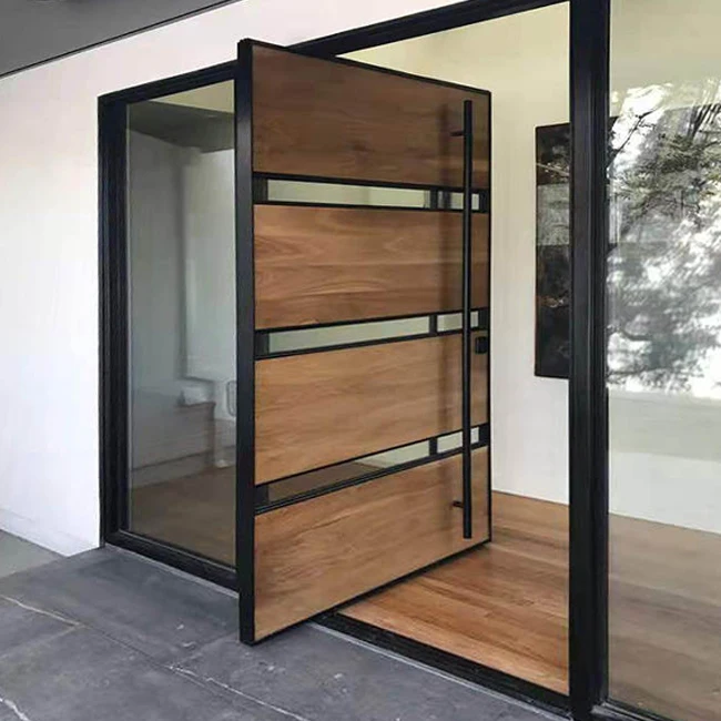 Italian Modern Design House Stainless Steel High Gloss Piano Black Acrylic Exterior Front Security Door supplier