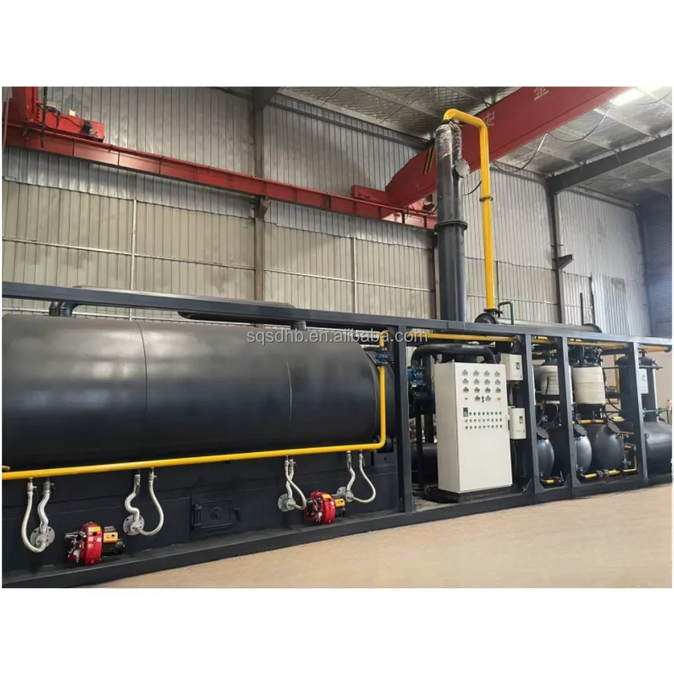 Electric Heating   Waste Tire Processing Plant Plastic Pyrolysis Machine and Waste Oil Filtration Machine to diesel