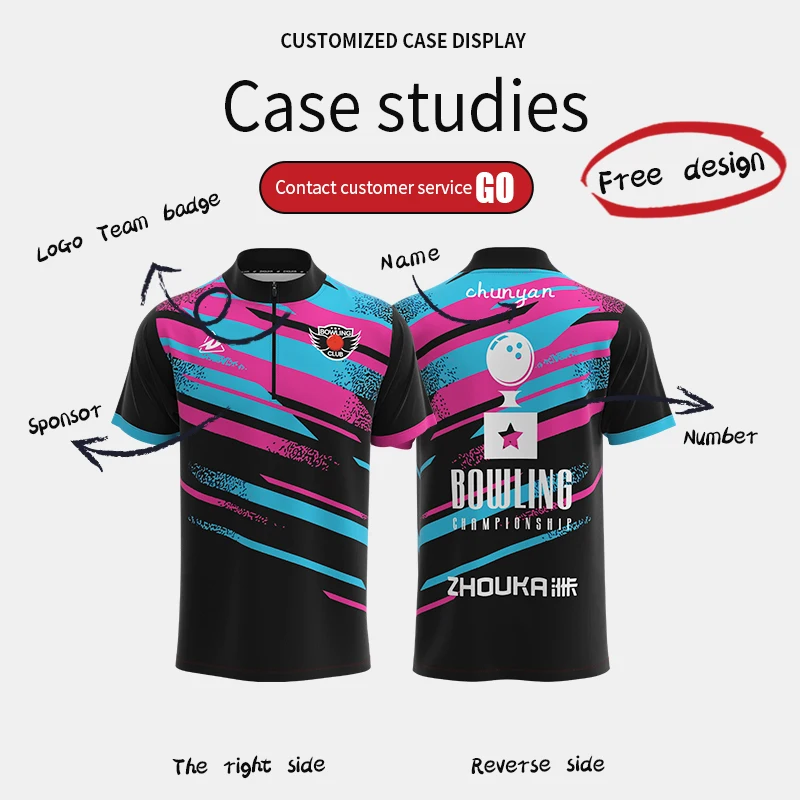 Magliette da Bowling per adulti con Logo stampato da Club di