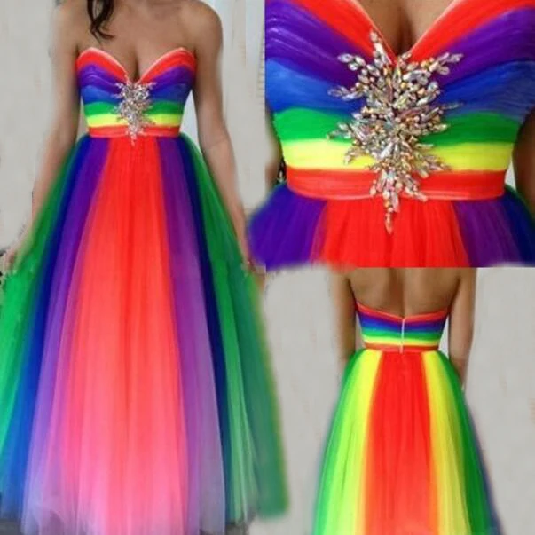 rainbow prom dress