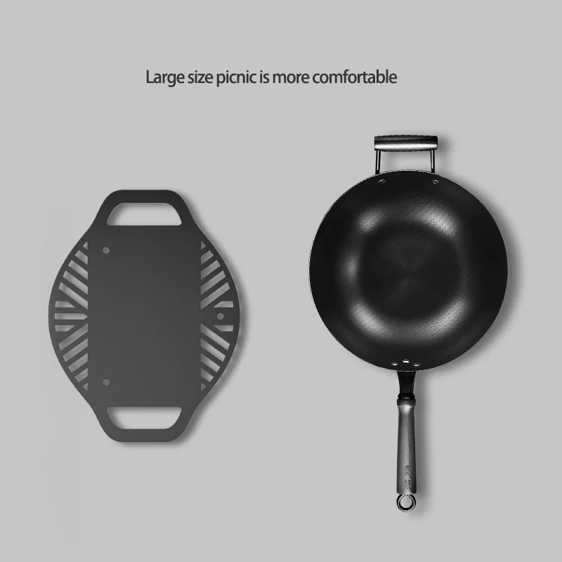 Leaveforme Grill Pan Mini Rectangle Portable Grade Outdoor Picnic