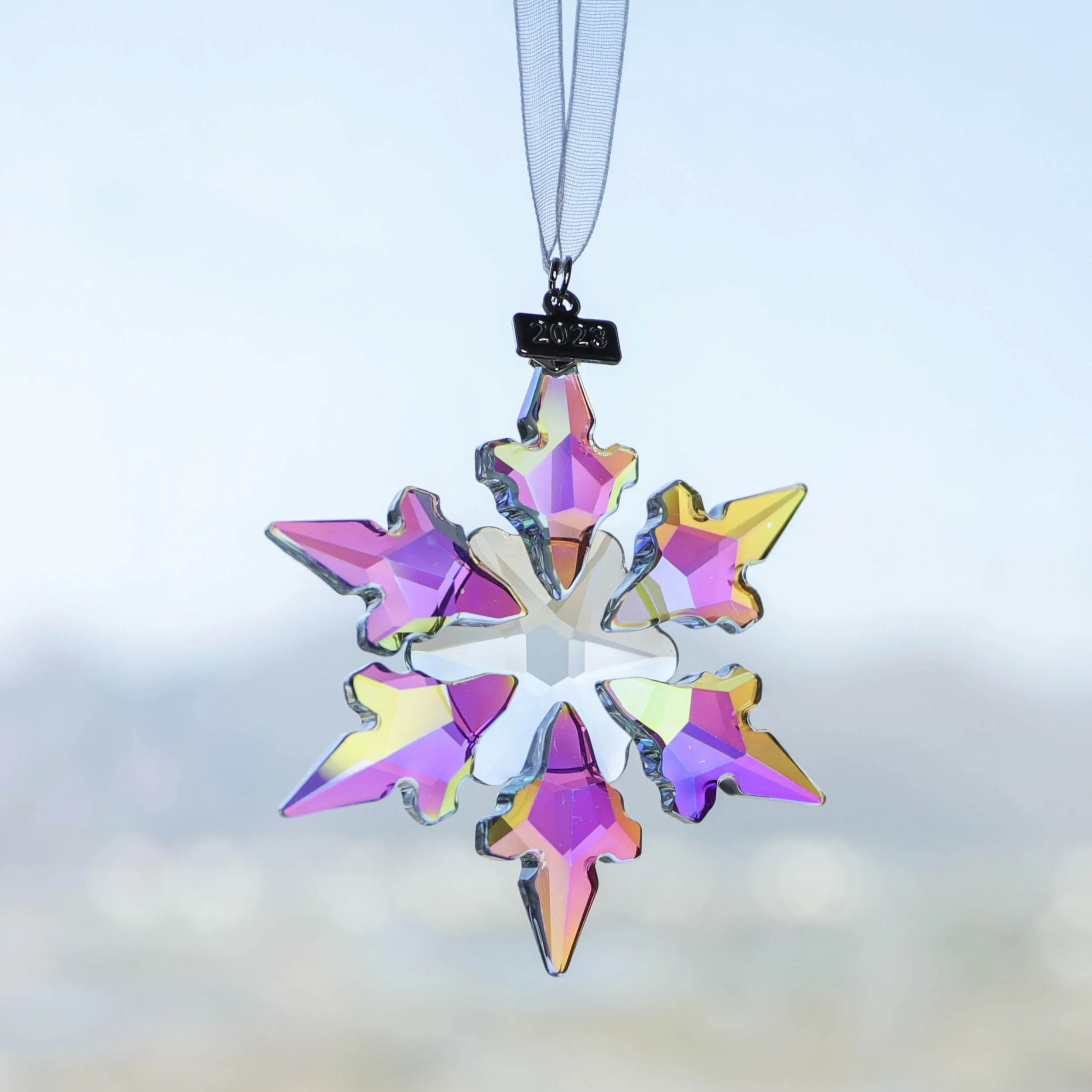 product high quality crystal glass snowflake car inside hanging accessories christmas hanging ornament-37