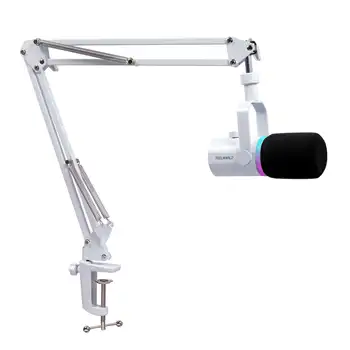 FEELWORLD PM1 Desktop Gaming Microphone with Stand, Bulk Order Discount, One-key Mute, Volume Knob, for PC and Mac