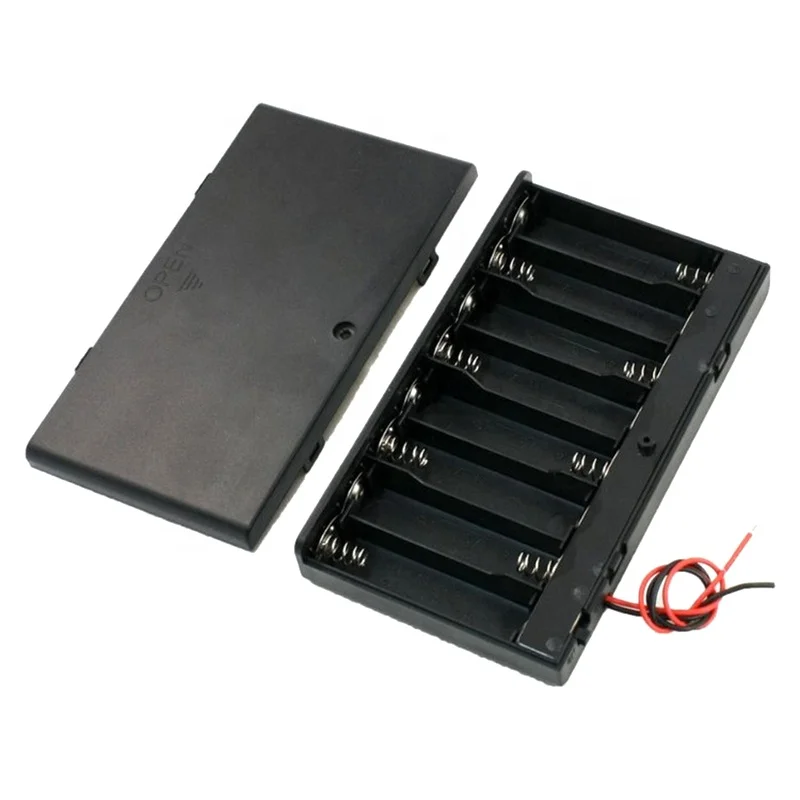 8aa 12v Battery Holder Case Smt Aa 8slots Plastic Button Battery Holder