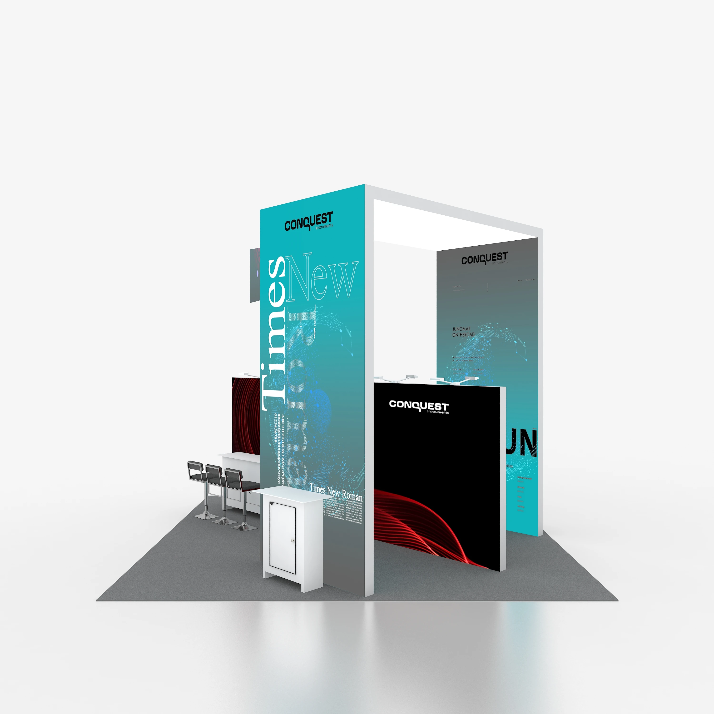 Modular Booth Systems Portable 20x20 Trade Show Display Booth Easy Setup with Tension Fabric ...