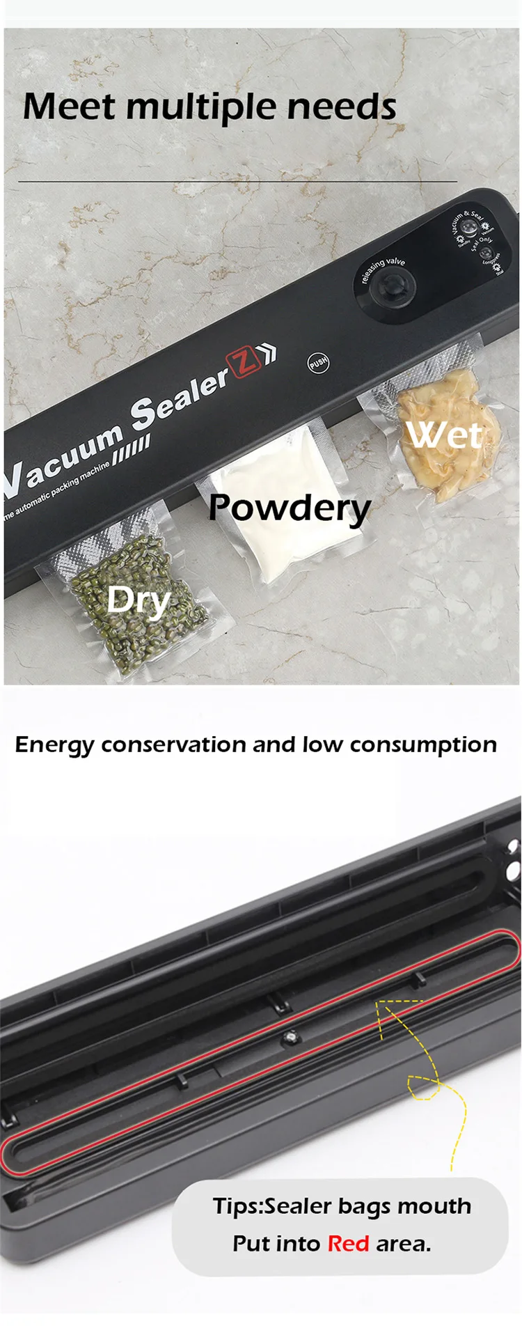 Vacuum Food Sealer Automatic Food Vacuum Sealer Household Packaging Machine With 10Pcs Bags Vacuum For Products