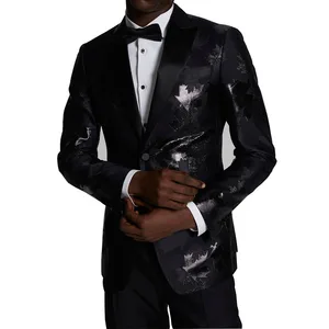 MTM Men's Matte Black Suede Jacket Lowkey Elegant Formal Party Wedding Dress Slim Blazer Windproof Waterproof Breathable Autumn