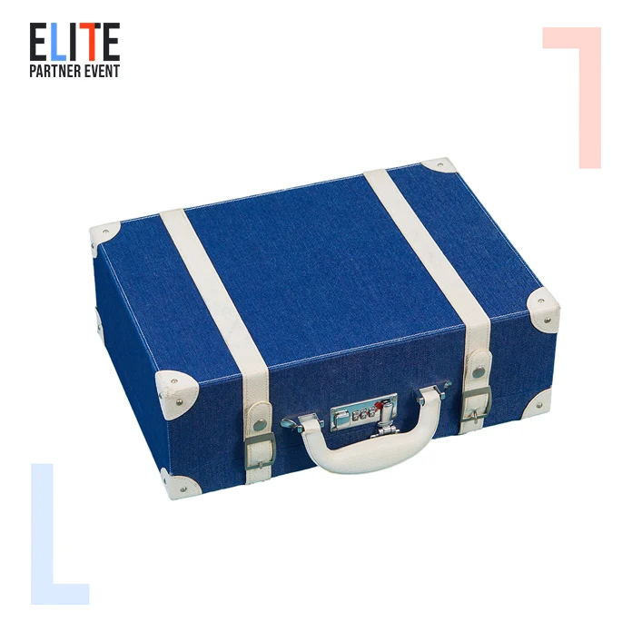 Luxury design logo printing color custom magnetic suitcase gift box with handle