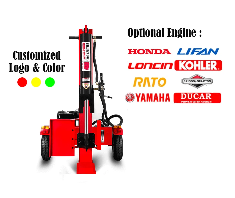 40t Tons 15hp Wood Log Splitter Hydraulic High Quality Firewood
