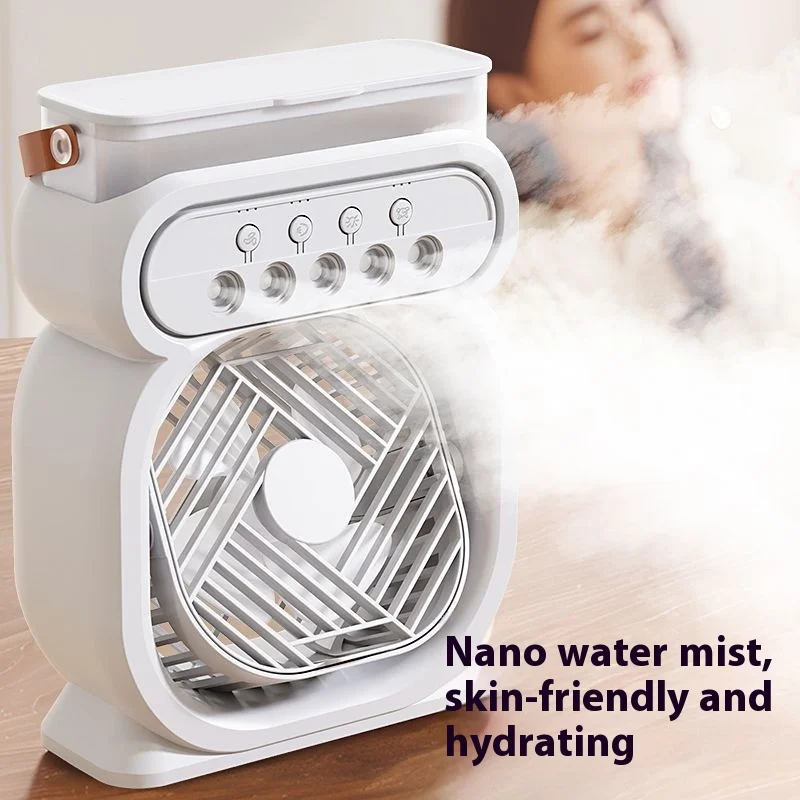 Mini ventilador de névoa, ventilador climatizador de ar externo, ventilador portátil com bateria recarregável, mini climatizador de ar para quintal._voghion.com