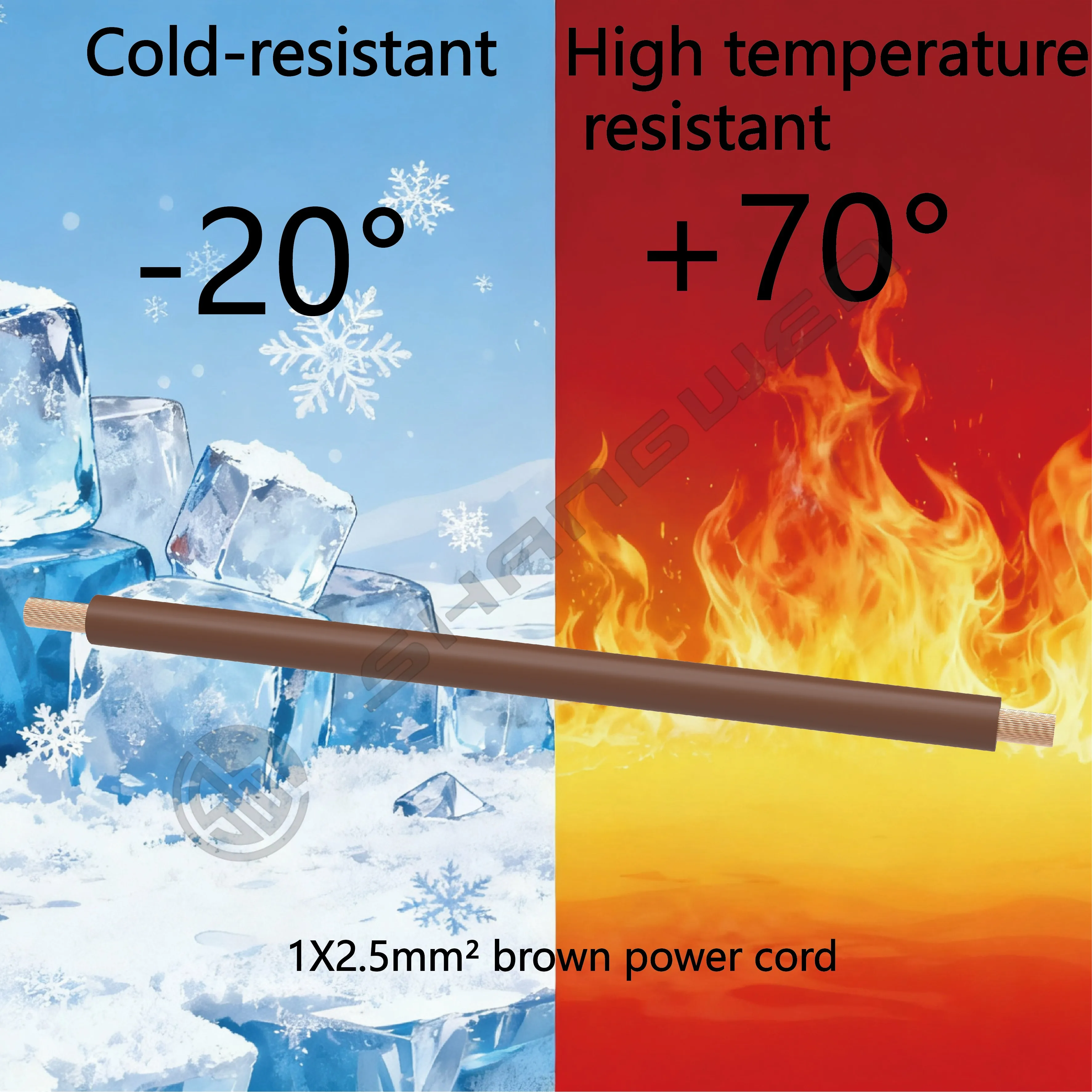 Power Cord 1*2.5mm² H07V-K CE CCC VDE RV Flame Retardant Insulation BC Bare Copper Core 450/750V Brown Single Core