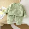 Green-flannel pajama set