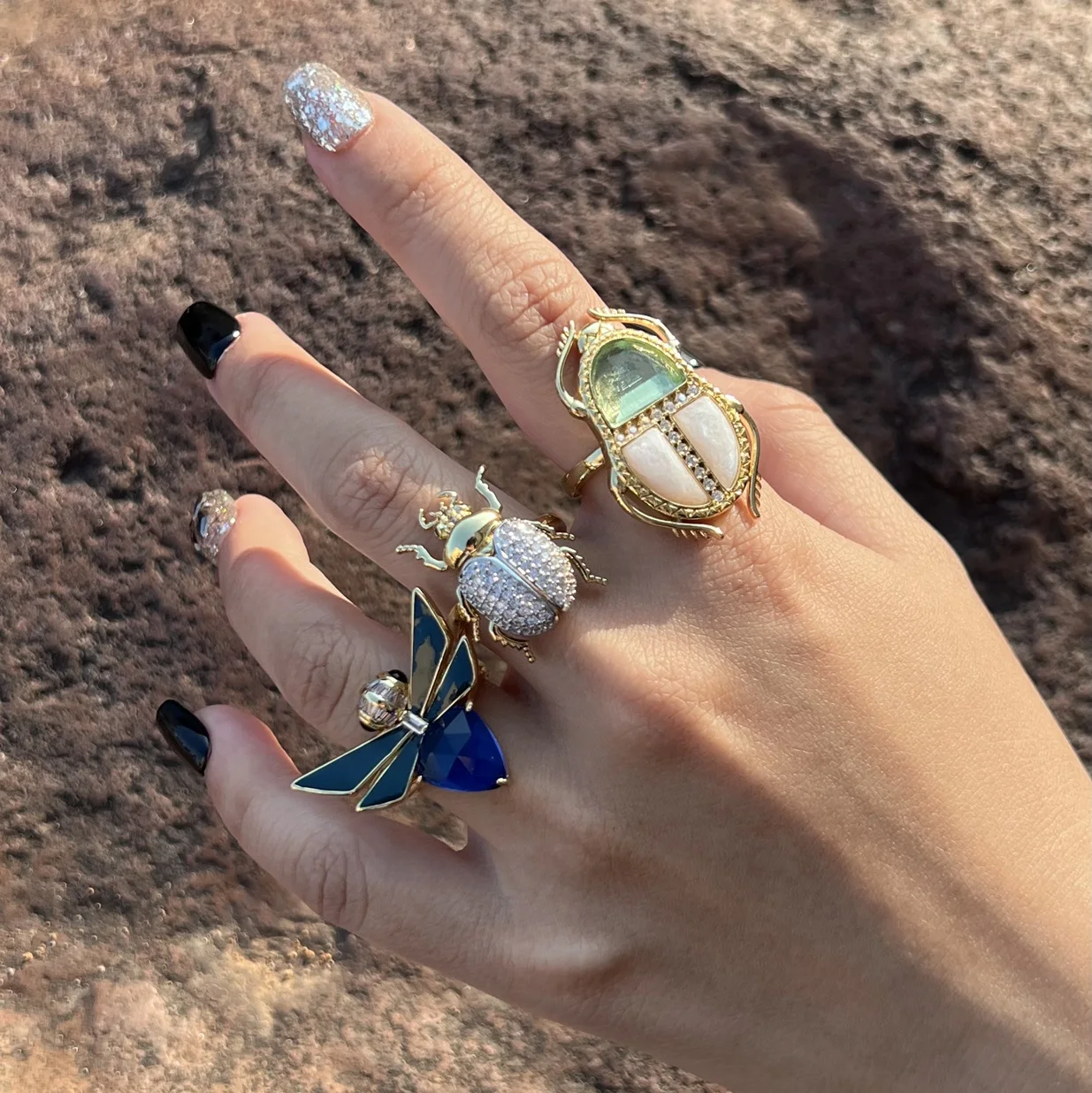 Alibaba Rings New Arrival Trendy Jewelry Copper Adjustable 18K Gold Plated Rings ...